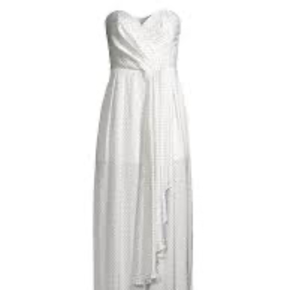 Significant Other New With Tag Strapless Gigi Polka Dot Jumpsuit Ivory Size 10